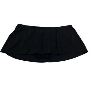 Swim by Cacique Black High Waist Swim Skirt Plus 24W Built-In Briefs Modest